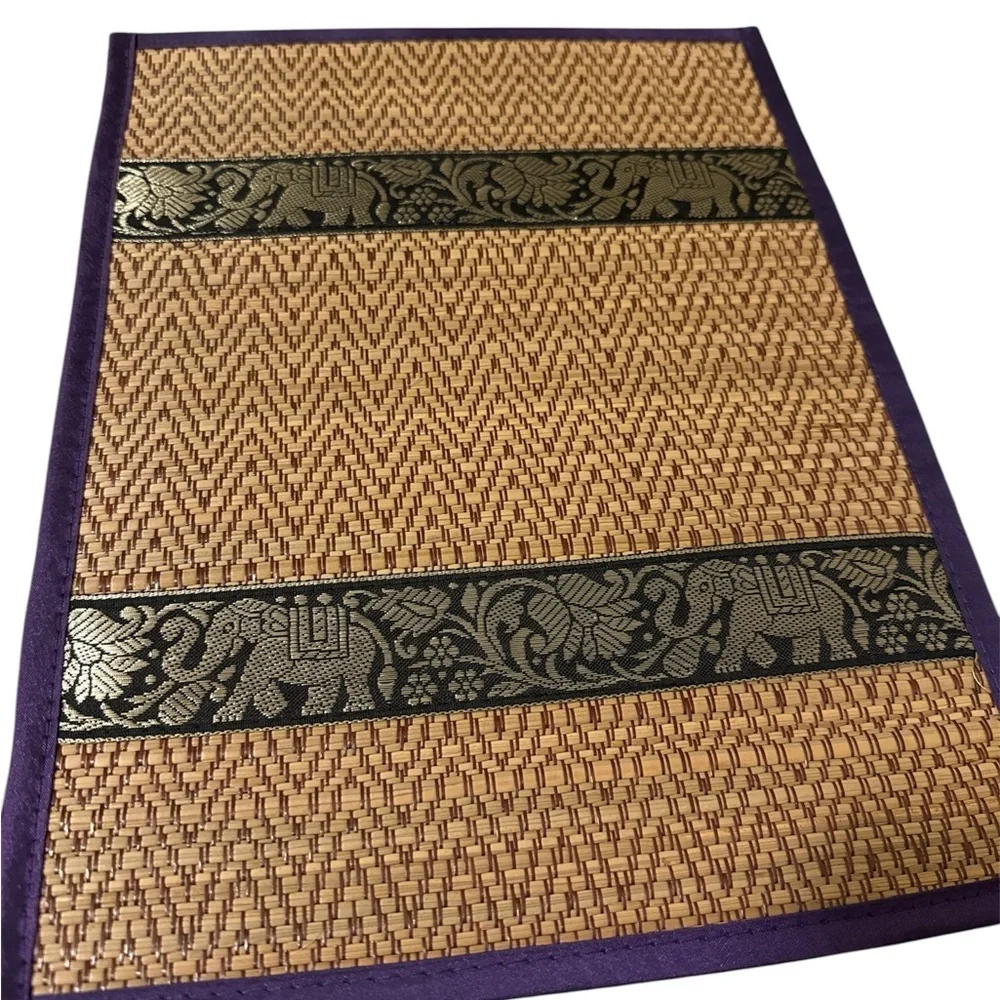 Brand new in the bag Hand-Woven Wicker Reed Placemats Coaster Set of  Set of 6